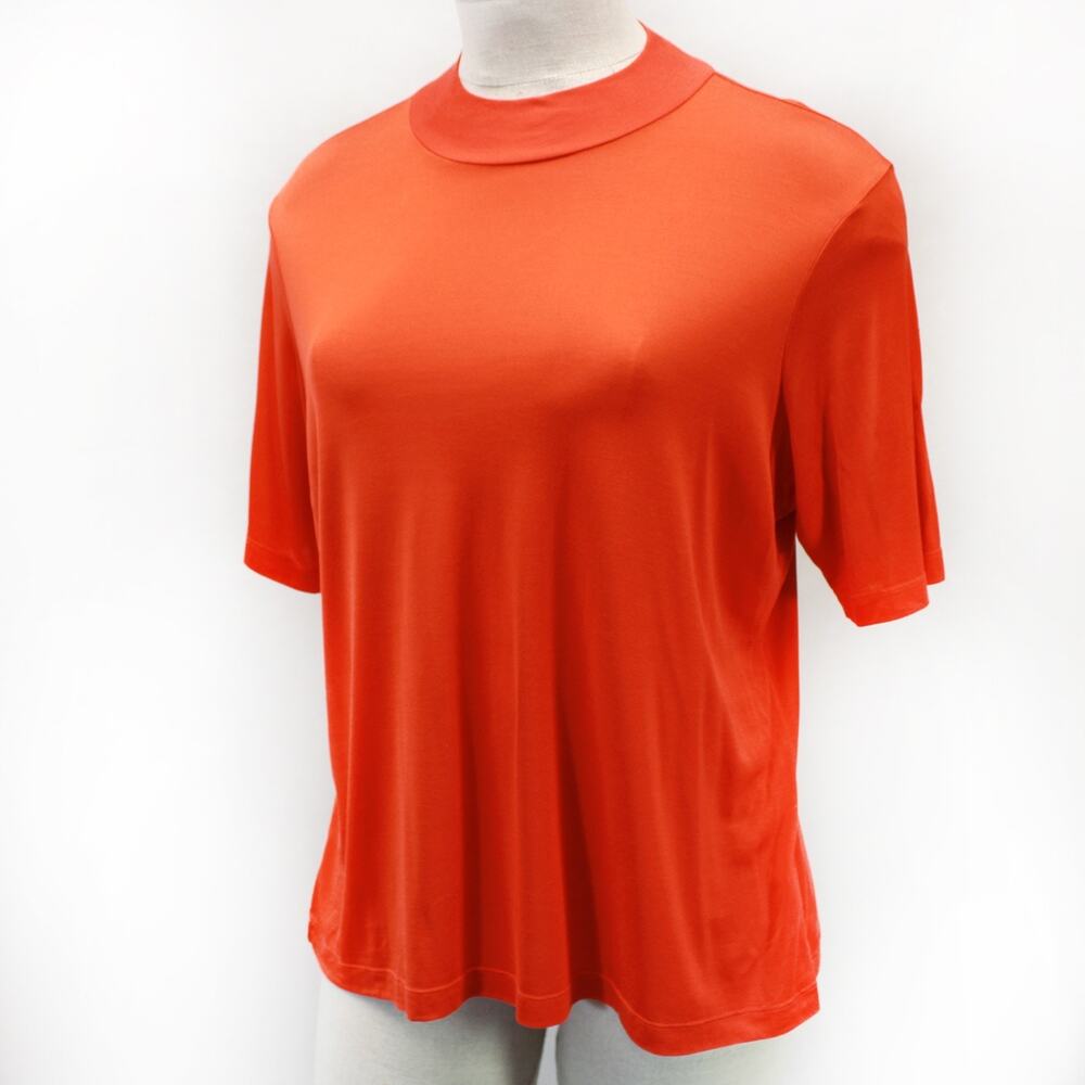WinterSilks 100% jersey silk base layer orange mock neck shirt top XXL
